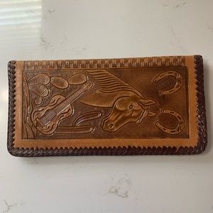 Genuine Leather Western Themed Wallet/Billfold from Mexico